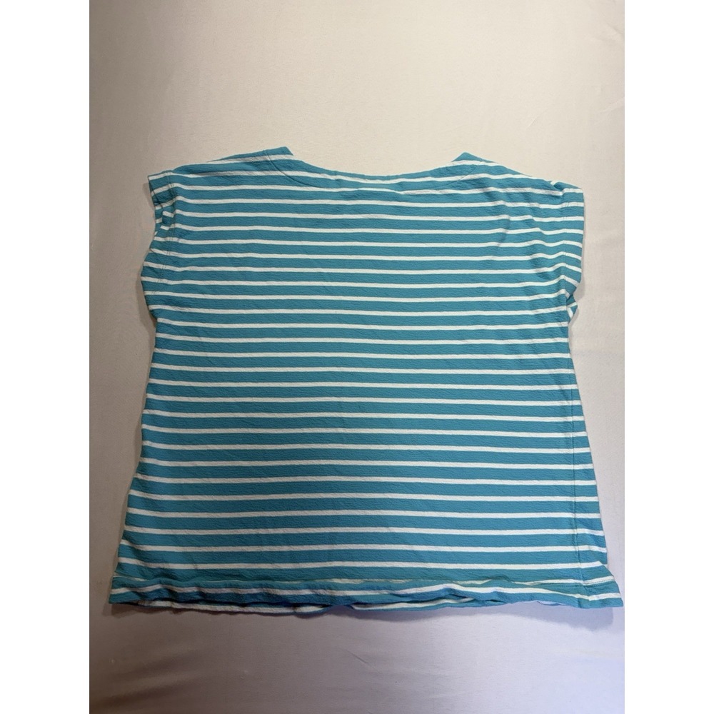 J. Jill Women's Sleeveless Boat Neck Knit 100% Cotton Striped Top S Petite - Picture 2 of 7